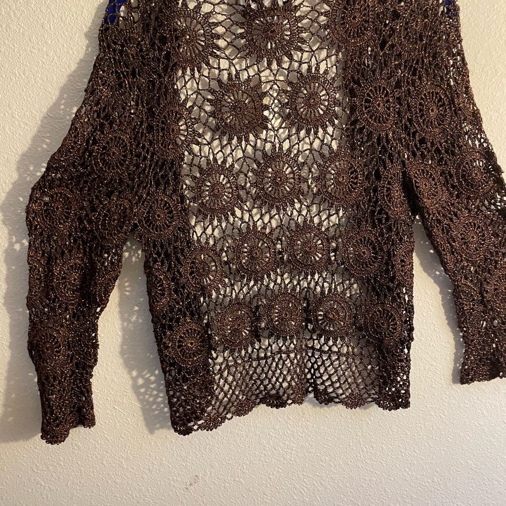 Joseph A Brown Crochet Cardigan